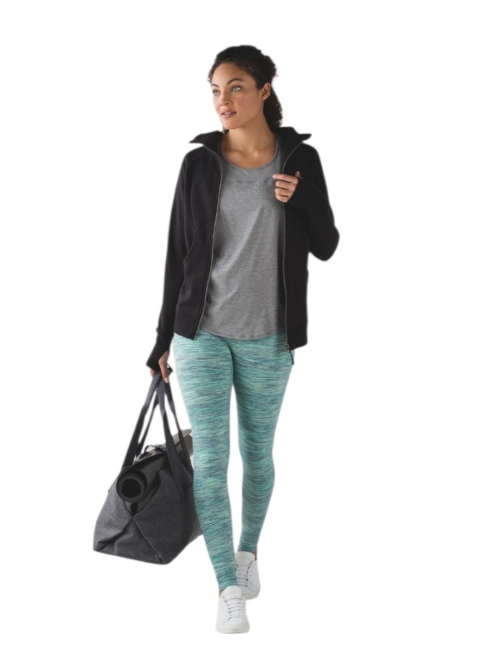 Lululemon teal space dye wunder under leggings size 6